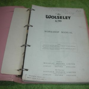 Workshop Manual – Austin A99, Wolseley 6/99